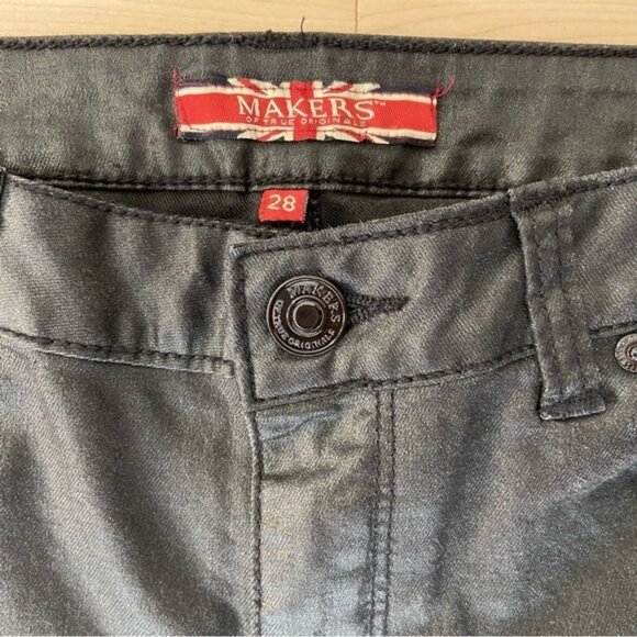 Makers of True Originals jeans black coated shinny super skinny medium rise 28 - Picture 2 of 11